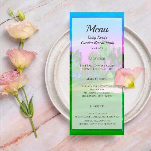 Golf Carts On Courts Gender Reveal Baby Shower Meny (Skapare uppladdad)