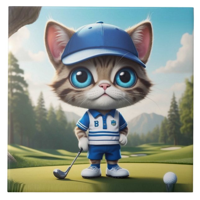 Golf Cat Kakelplatta (Framsidan)