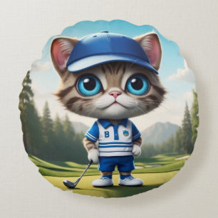 Golf Cat Rund Kudde