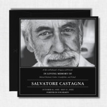 Golf Celebration of Life Black Photo Memorial