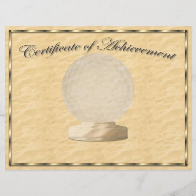 Golf Certificate of Achievement Reklamblad (Framsidan)