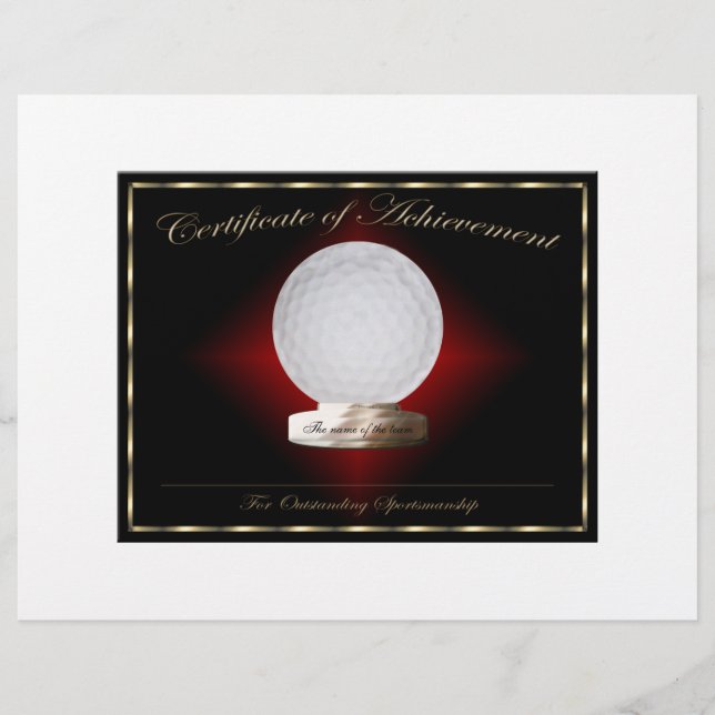 Golf Certificate of Achievement Reklamblad (Framsidan)