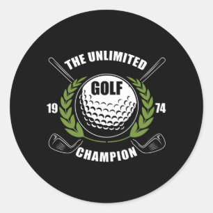 Golf Champion Golf Player Gift 1974 Runt Klistermärke