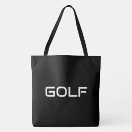 GOLF Chic Modern Sleek White Text On Bold Black Tygkasse