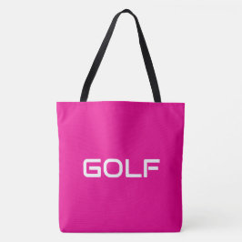 GOLF Chic Modern Sleek White Text On Bright Pink Tygkasse