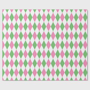 Golf Chic Rosa Grön Argyle Presentpapper