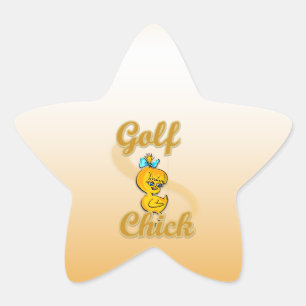 Golf-Chick Stjärnformat Klistermärke