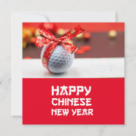 Golf Chines nyår med boll och rött tur