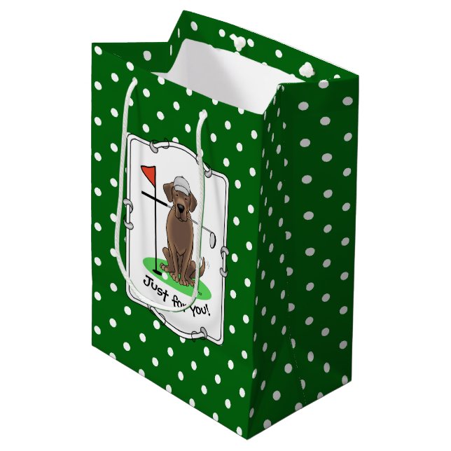 Golf Chocolate Labrador Retriever Hund - Cute (Framsidan Vinklad)