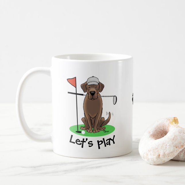Golf Chocolate Labrador Retriever Hund - Cute Kaffemugg (Med munk)