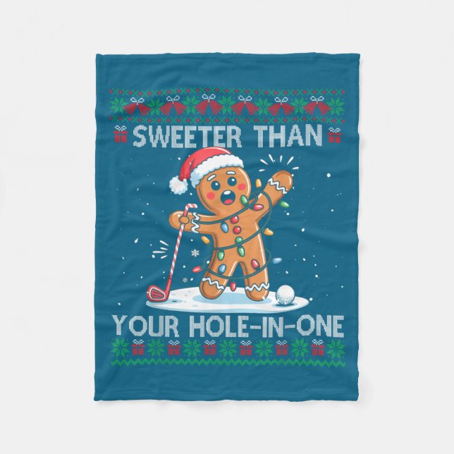 Golf Christmas Gingerbread Sweeter Than Your Hole- Fleecefilt (Framsidan)