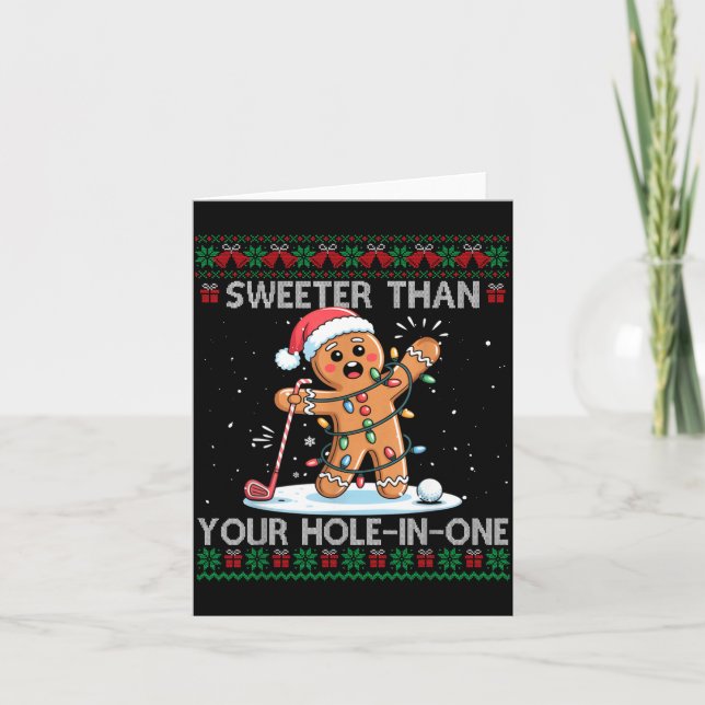 Golf Christmas Gingerbread Sweeter Than Your Hole- Kort (Framsida)