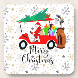 Golf christmas Jultomten ridsgolfplatta golfer Underlägg