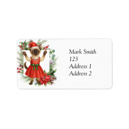Golf Christmas themed for Cat Lover Golfer Golfing Adressetikett