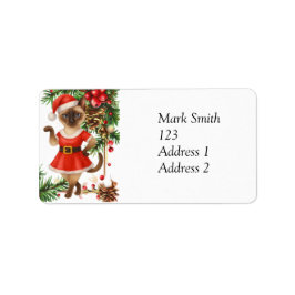 Golf Christmas themed for Cat Lover Golfer Golfing Adressetikett