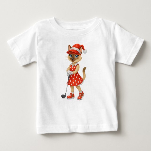 Golf Christmas themed for Cat Lovers T Shirt (Framsida)
