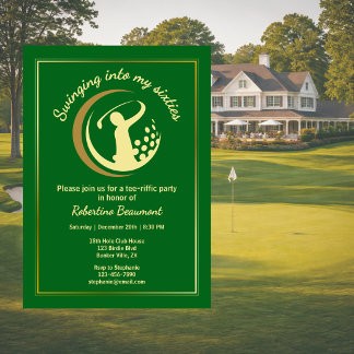 Golf Classic Green Golden Player 60-årsdag In Inbjudningar