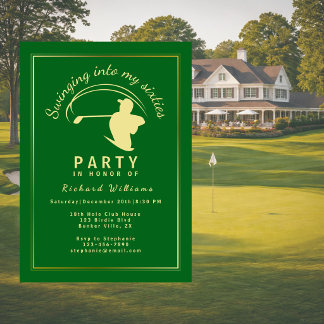 Golf Classic Green Golden Player Män 60-årsdag Inbjudningar