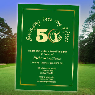 Golf Classic Grönt Golden Player 50:e födelsedagen Inbjudningar