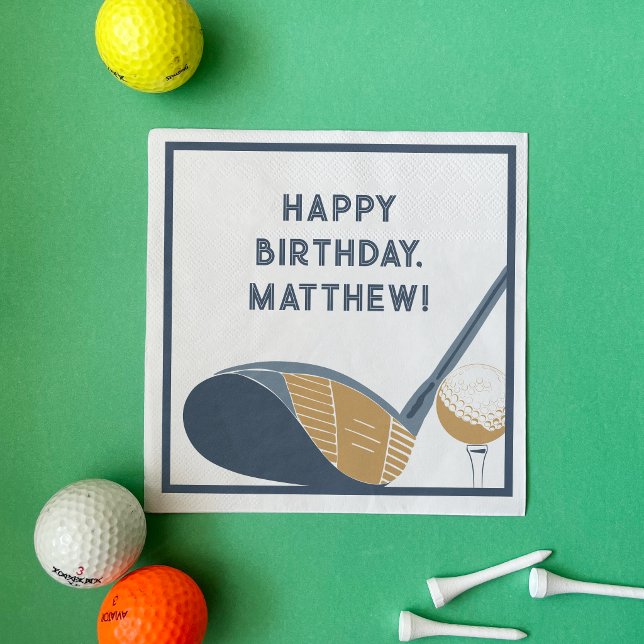 Golf Club and Ball Personalized Golfers Birthday Pappersservett (Skapare uppladdad)