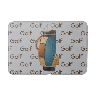 Golf Clubs Bag Tiled Text Design  Badrumsmatta