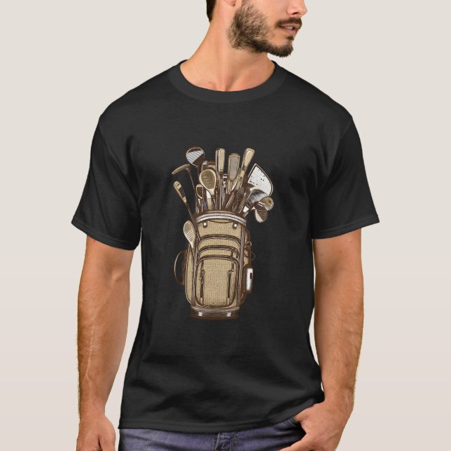 Golf Clubs Golf Bag Golfer Golfing Golf Player T Shirt (Framsida)