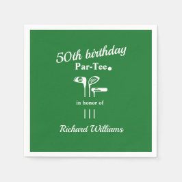 Golf Clubs Par Tee Green White Men's 50th Birthday Pappersservett