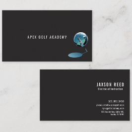 Golf Coach Academy Metallic Blue-Black background Visitkort