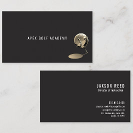 Golf Coach Academy Metallic Sepia-Black background Visitkort