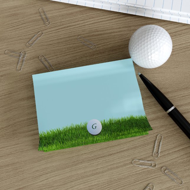 Golf Coach Blue and Grönt Post it Notes Post-it Block (Skapare uppladdad)