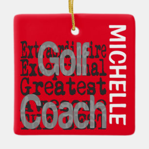 Golf Coach Extraordinaire-ANPASSNINGSBAR Julgransprydnad Keramik