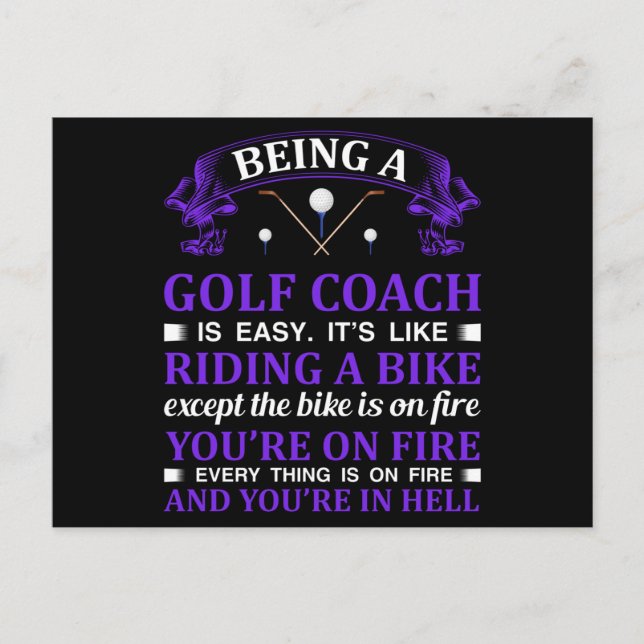 Golf Coach Gift Vykort (Framsida)