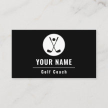 Golf Coach Golfer Instructor Classy Black & White