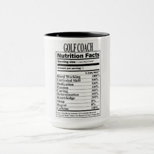 Golf Coach Nutrition Facts Mugg