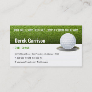 Golf Coach Professionell Golf Instructor Lesson Visitkort