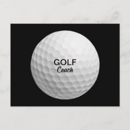 Golf Coach Realistic Ball Black Vykort