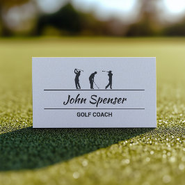 Golf Coach Trainer Simple Design White Card Visitkort