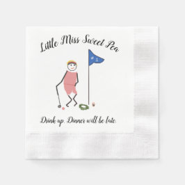 Golf Cocktail Napkins w Little Miss Sweet Pea Pappersservett