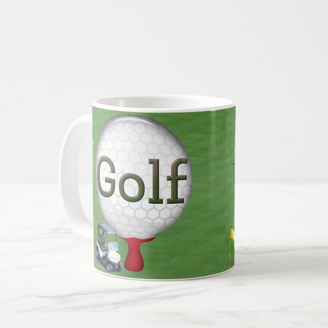 Golf Composite Boll Cart Flaggor Kaffemugg (Framsida vänster)