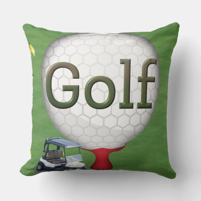 Golf Composite Boll Cart Flaggor   Kudde (Framsida)