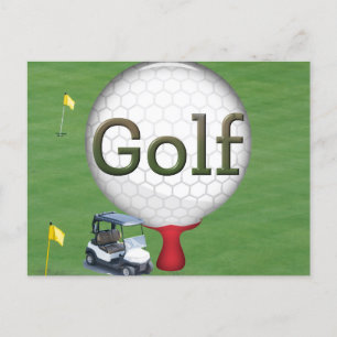 Golf Composite Boll Cart Flaggor Vykort