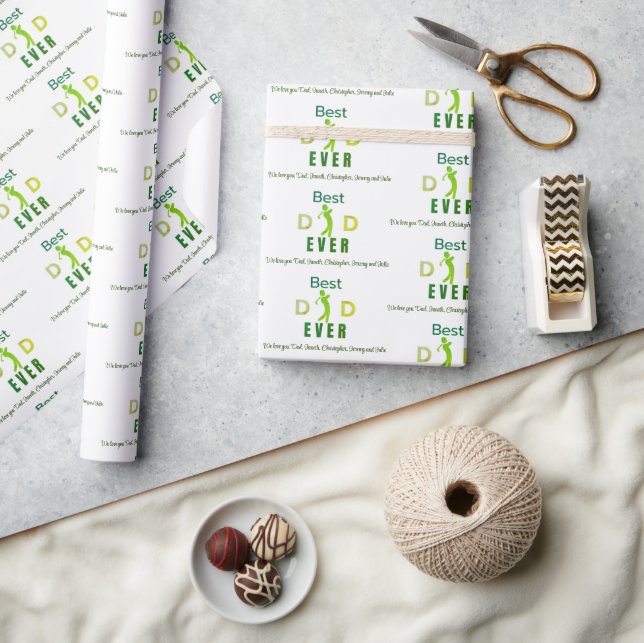 Golf Coola Modern Elegant Bästa Pappa någonsin Far Presentpapper (Hantverk)