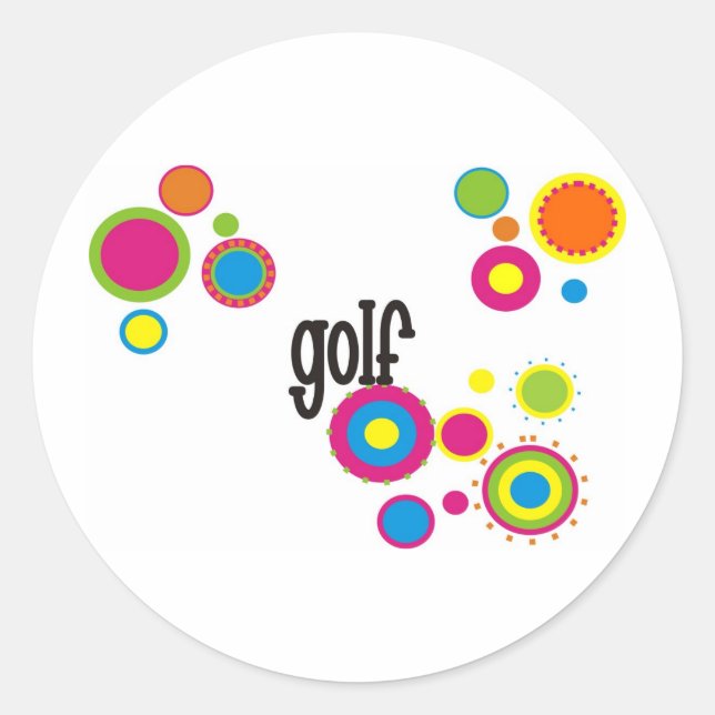 Golf Coola Polka dots Runt Klistermärke (Framsida)