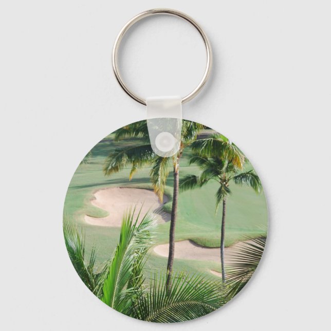 Golf Cours in Tropikernas Keychain Nyckelring (Framsida)