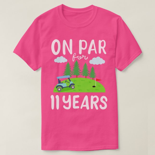 Golf Course 11th Birthday Golf Cart T Shirt (Design framsida)