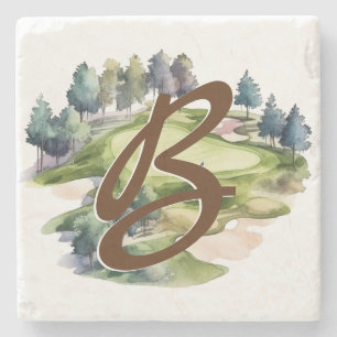 Golf Course Art Monogram Stenunderlägg