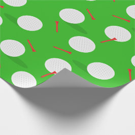 Golf Course Bollar och Tees Mönster Presentpapper