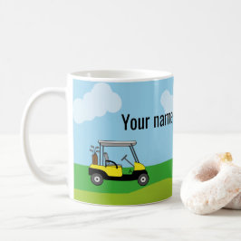 Golf Course Golf Cart Tecknad Personlig Kaffemugg