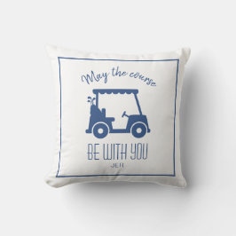 Golf Course Golfer Blue Quote Cute Golf Cart Kudde
