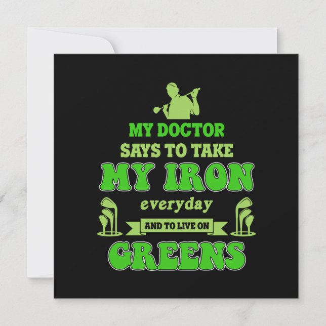 Golf Course Golfer Golfing Putter Caddy Birdie Gif Inbjudningar (Framsida)